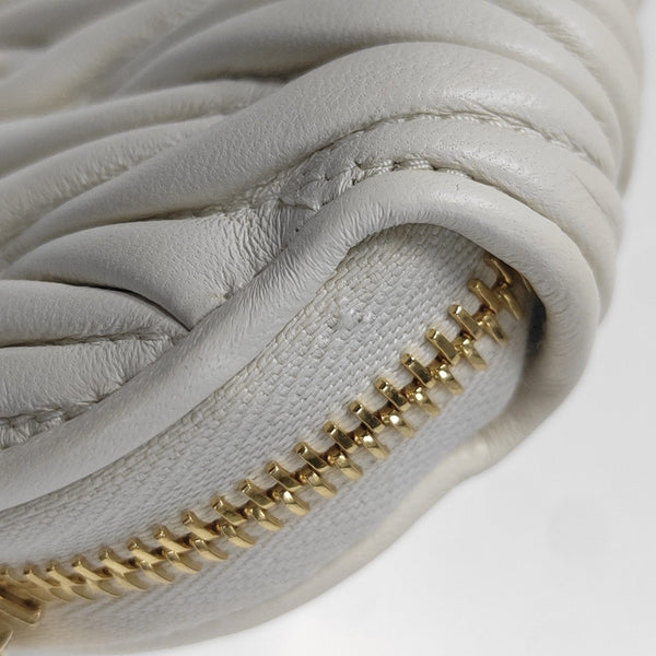Quilted Lambskin Clutch White