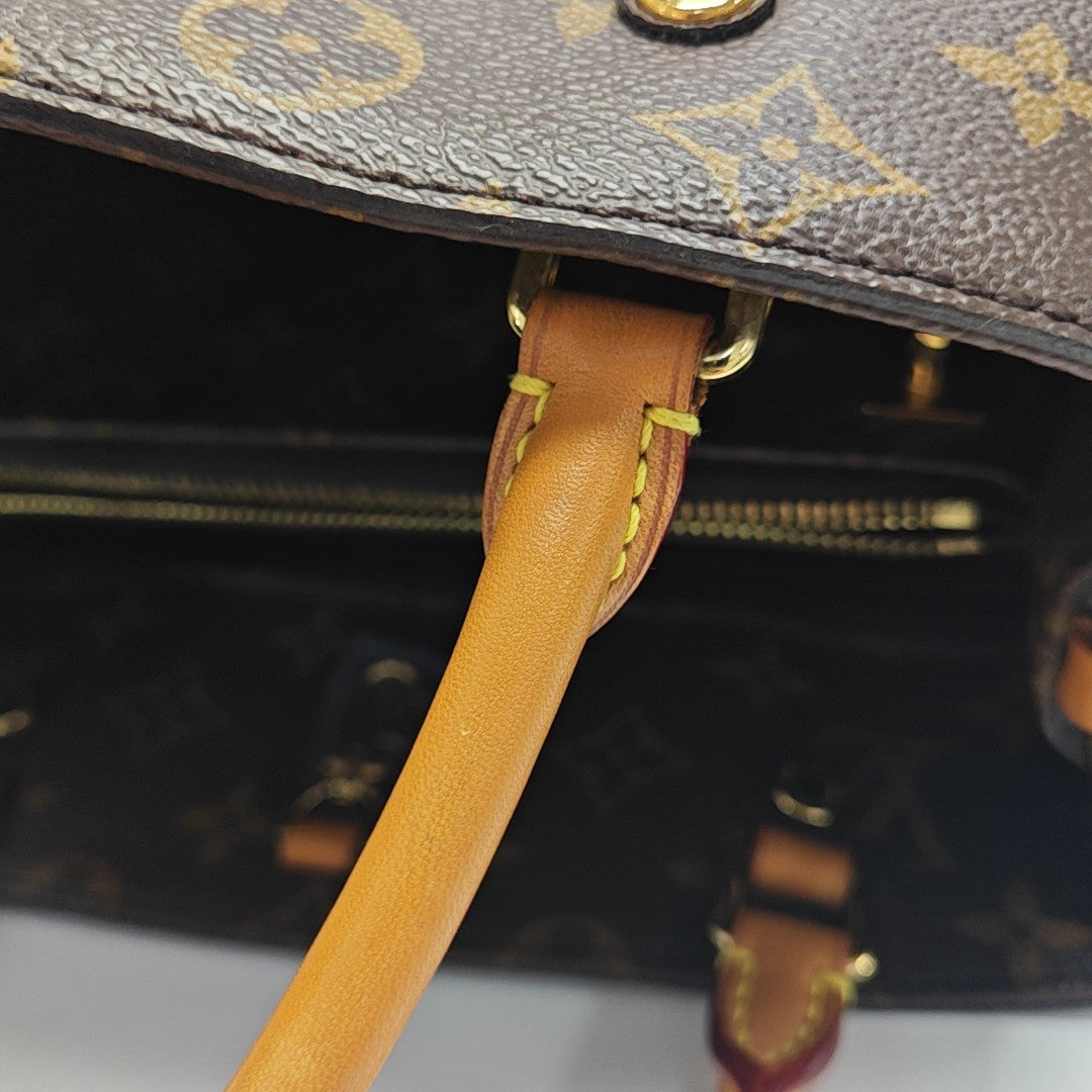MONTAIGNE MM Monogram Coated Canvas Brown