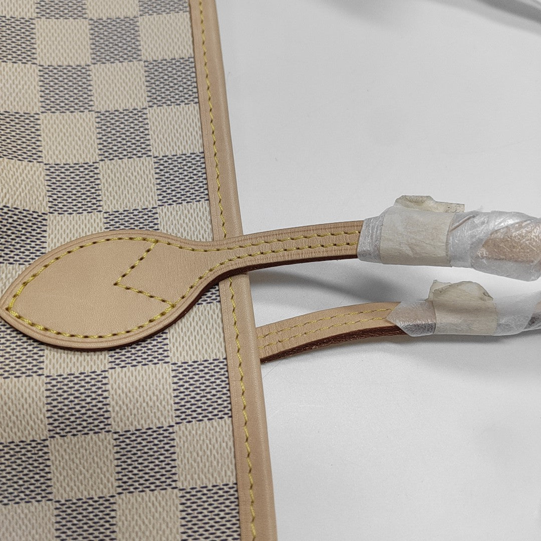 NEVERFULL MM Damier Azur Coated Canvas White