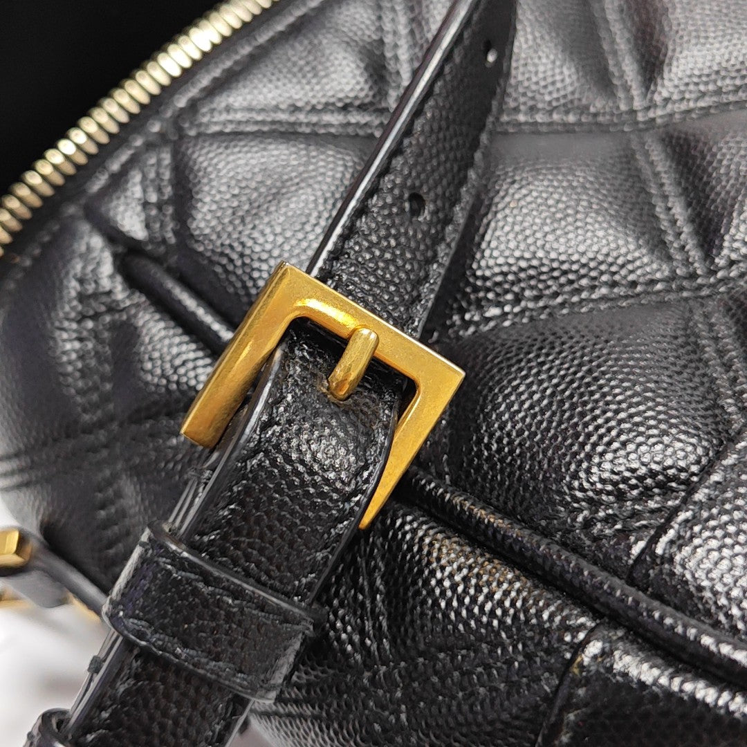 80'S VANITY Quilted Calfskin Black
