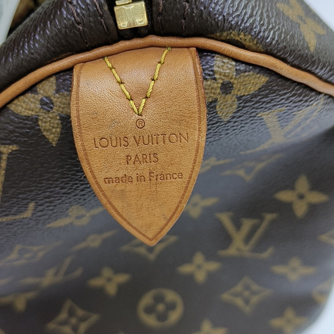 SPEEDY 30 Monogram Coated Canvas Brown
