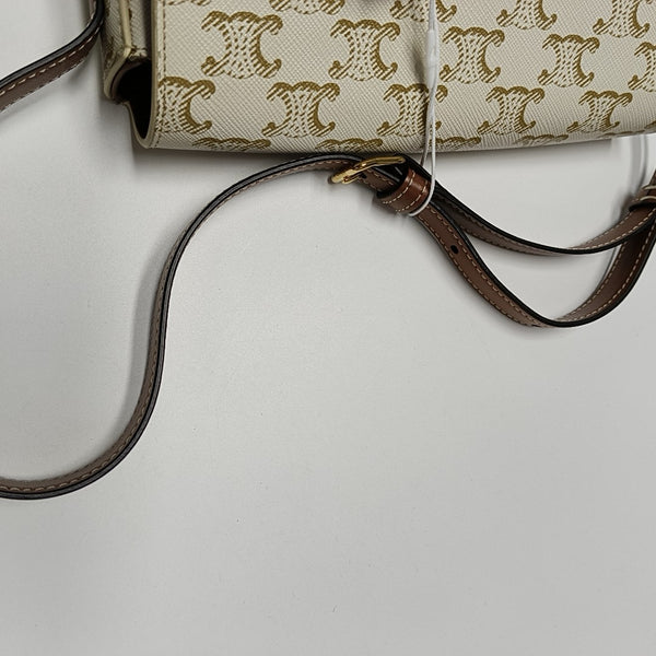 TRIOMPHE Small Coated Canvas White