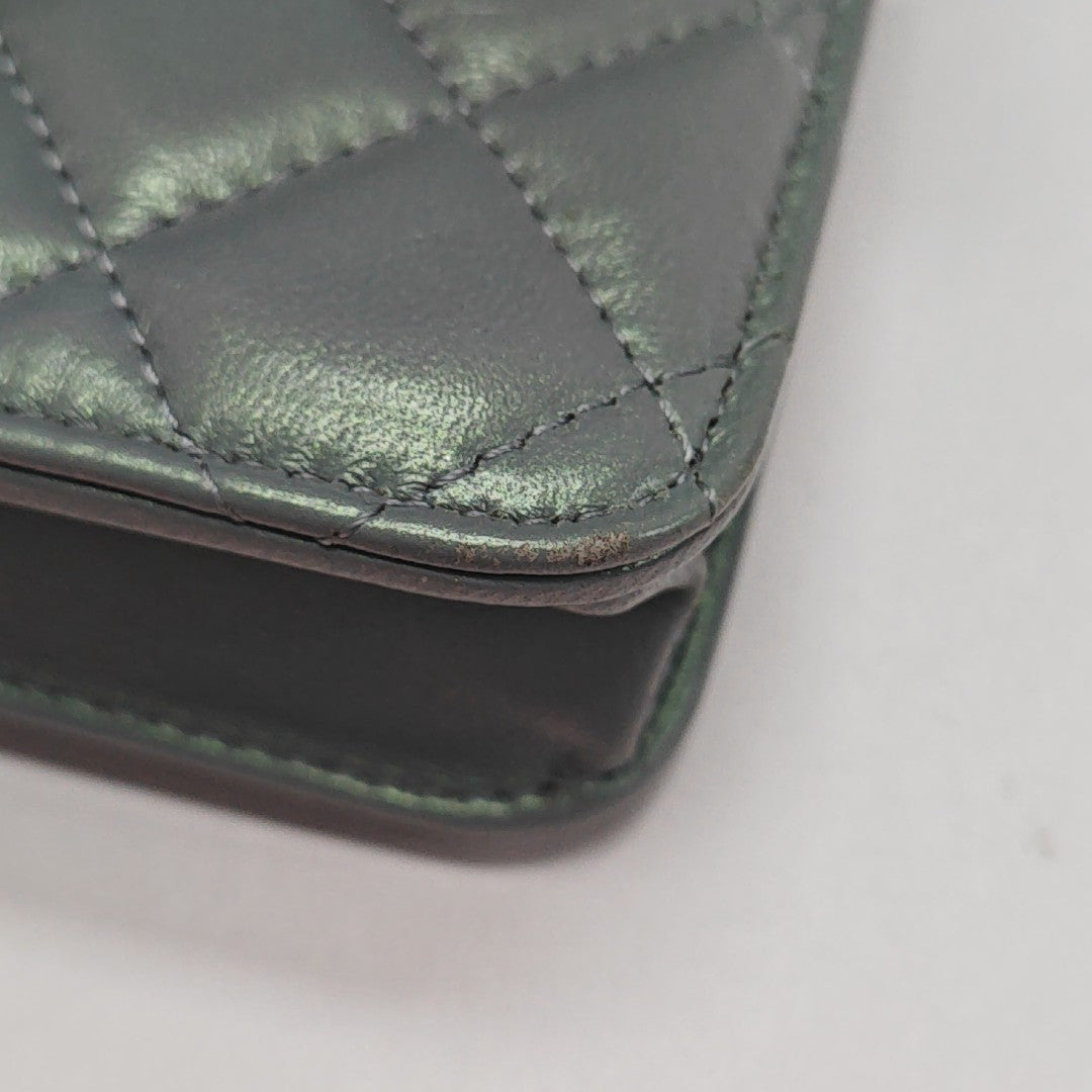 Quilted Lambskin Shoulder Bag Green