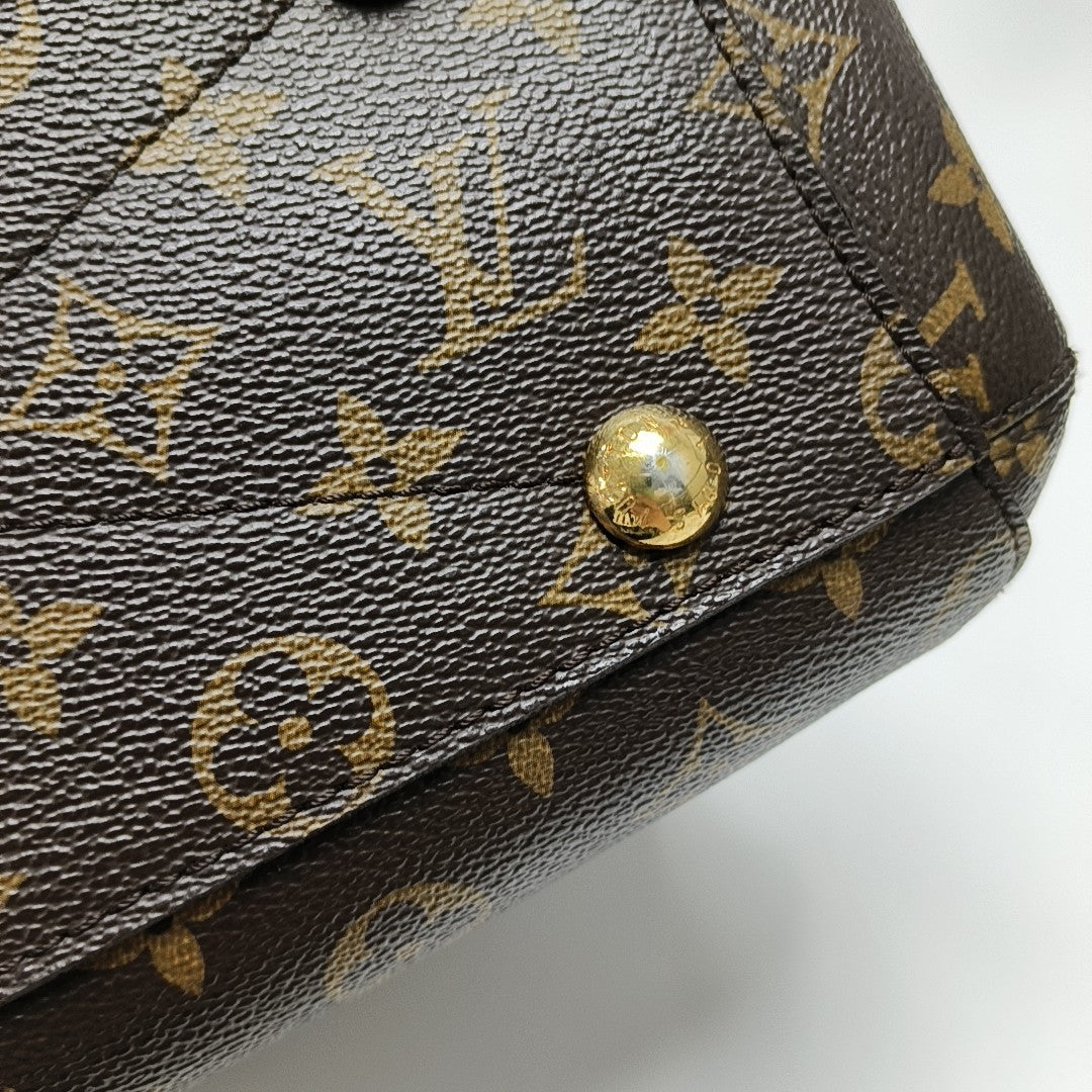 MONTAIGNE BB Monogram Coated Canvas Brown