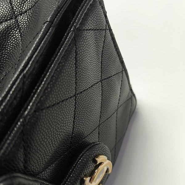 CHANEL 25 Small Quilted Grained Calfskin Black