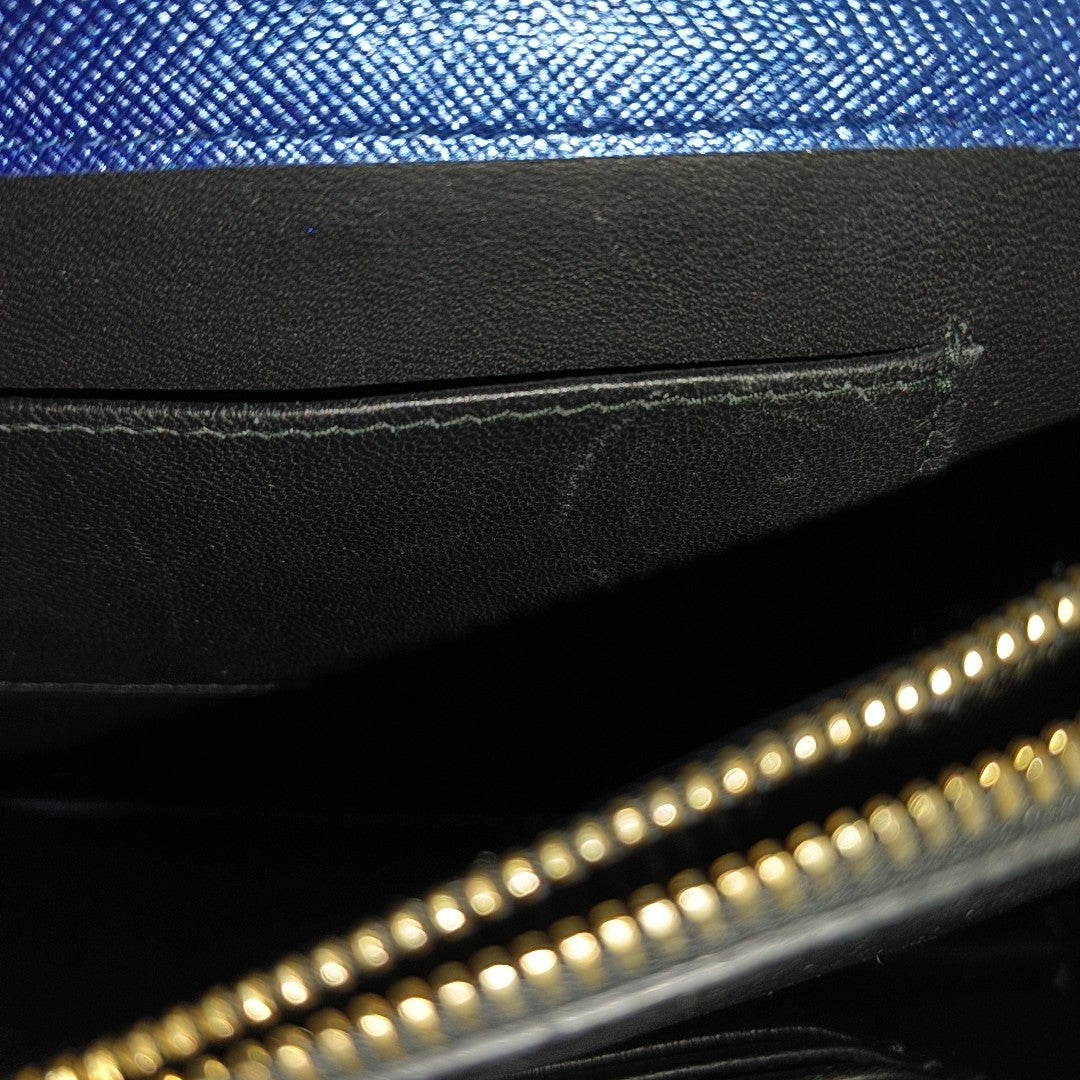 Saffiano Calfskin Shoulder Bag Blue