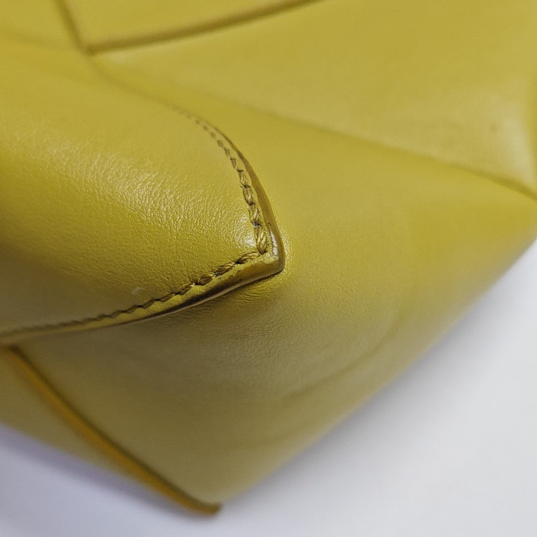Puzzle Fold Mini Quilted Calfskin Yellow