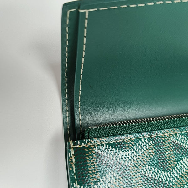 Saint-Marc Coated Canvas Green Wallet