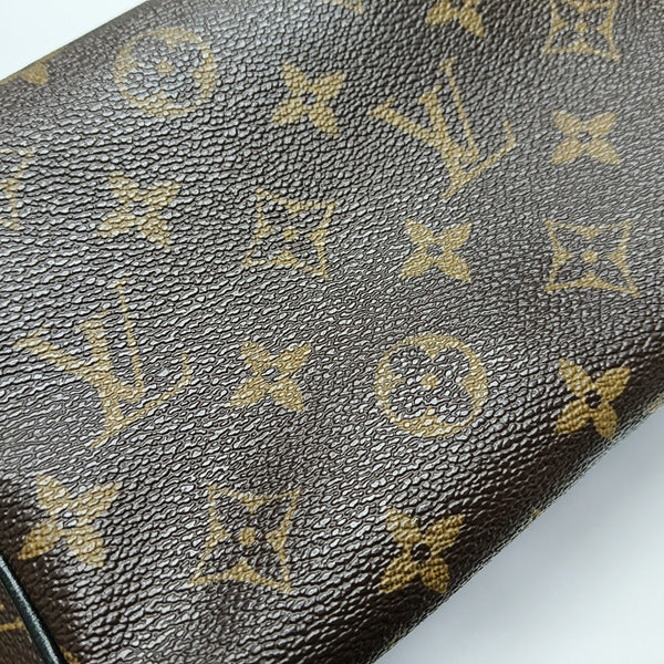 Monogram Coated Canvas Clutch Brown