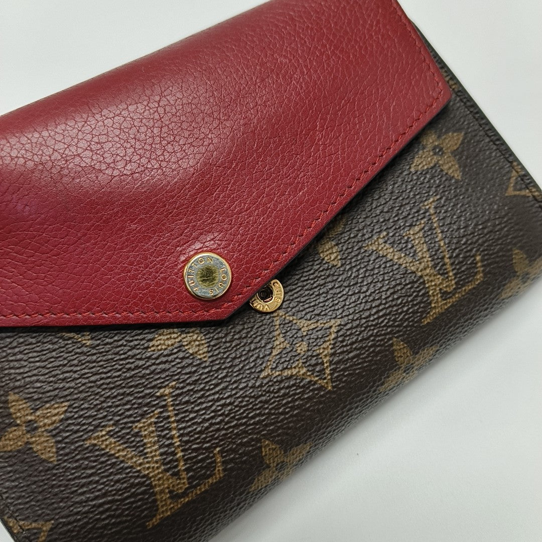 MARIE LOU Monogram Coated Canvas Brown Wallet