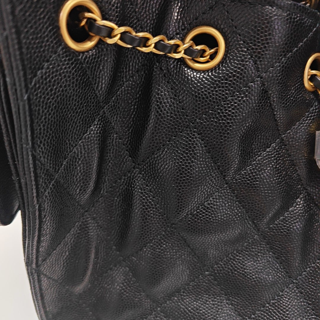 CHANEL 25 Small Quilted Calfskin Black