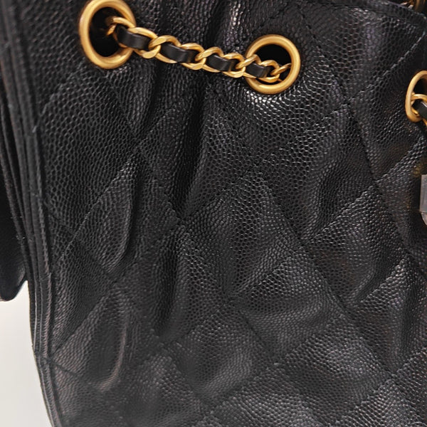 CHANEL 25 Small Quilted Calfskin Black