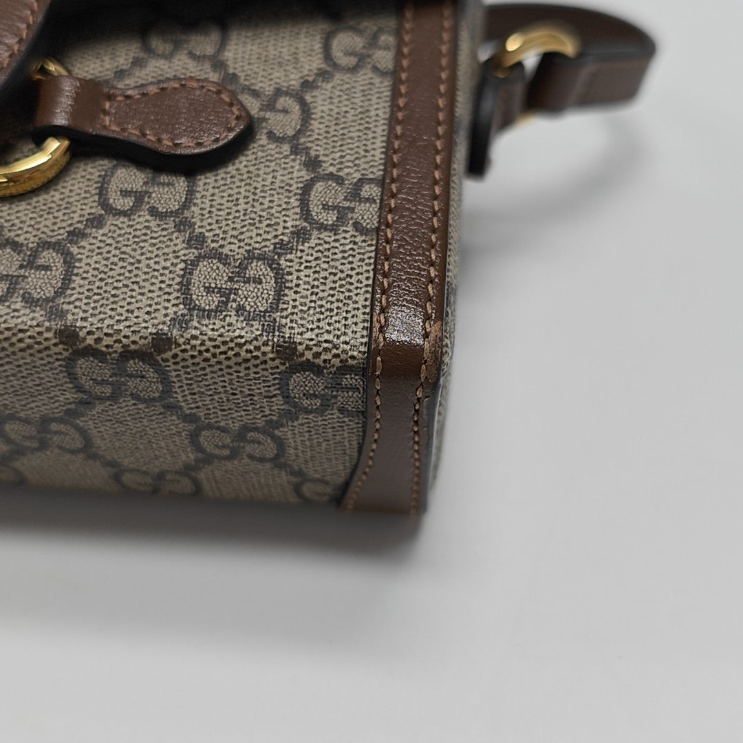 Horsebit 1955 Mini Monogram Coated Canvas Beige