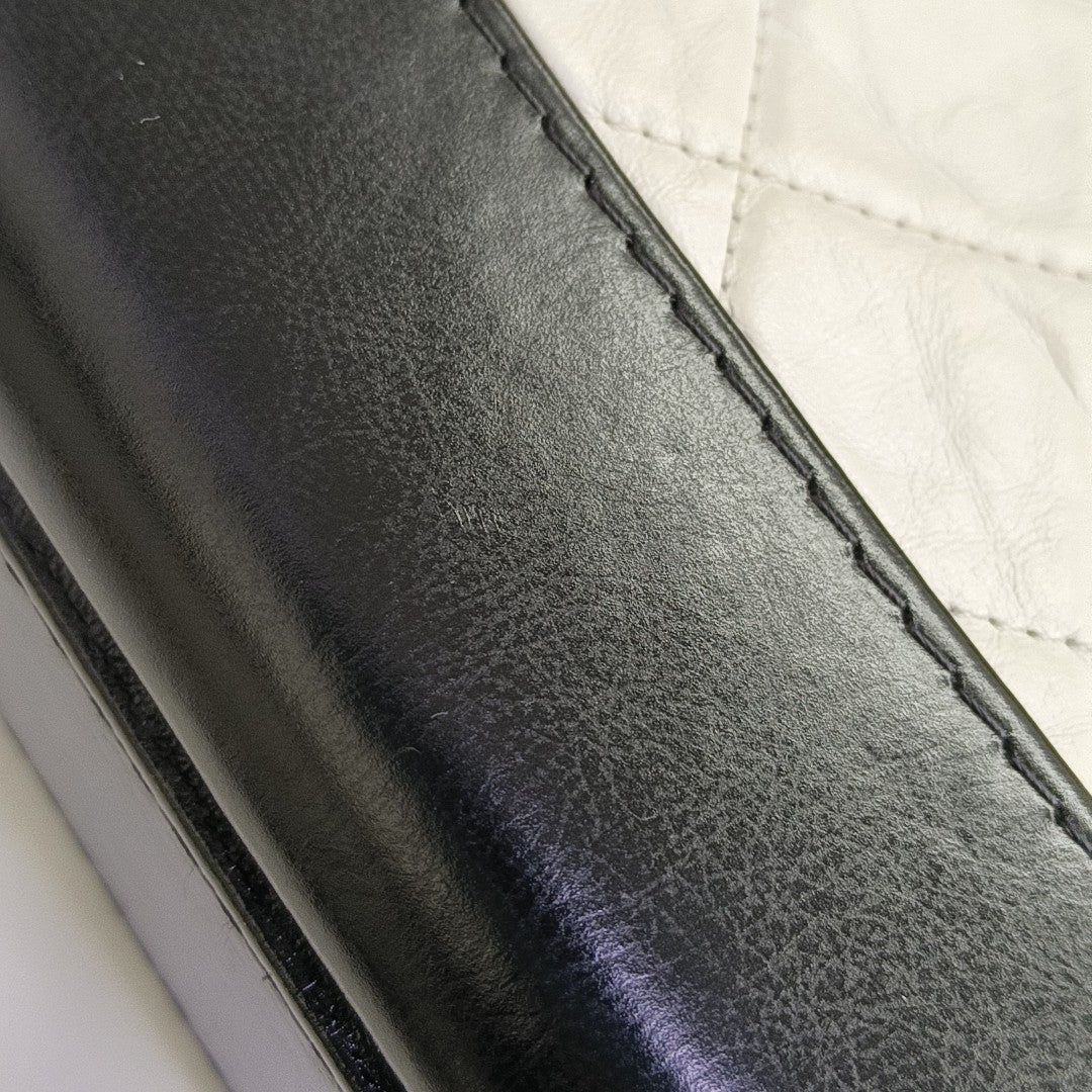 GABRIELLE Small Quilted Calfskin White