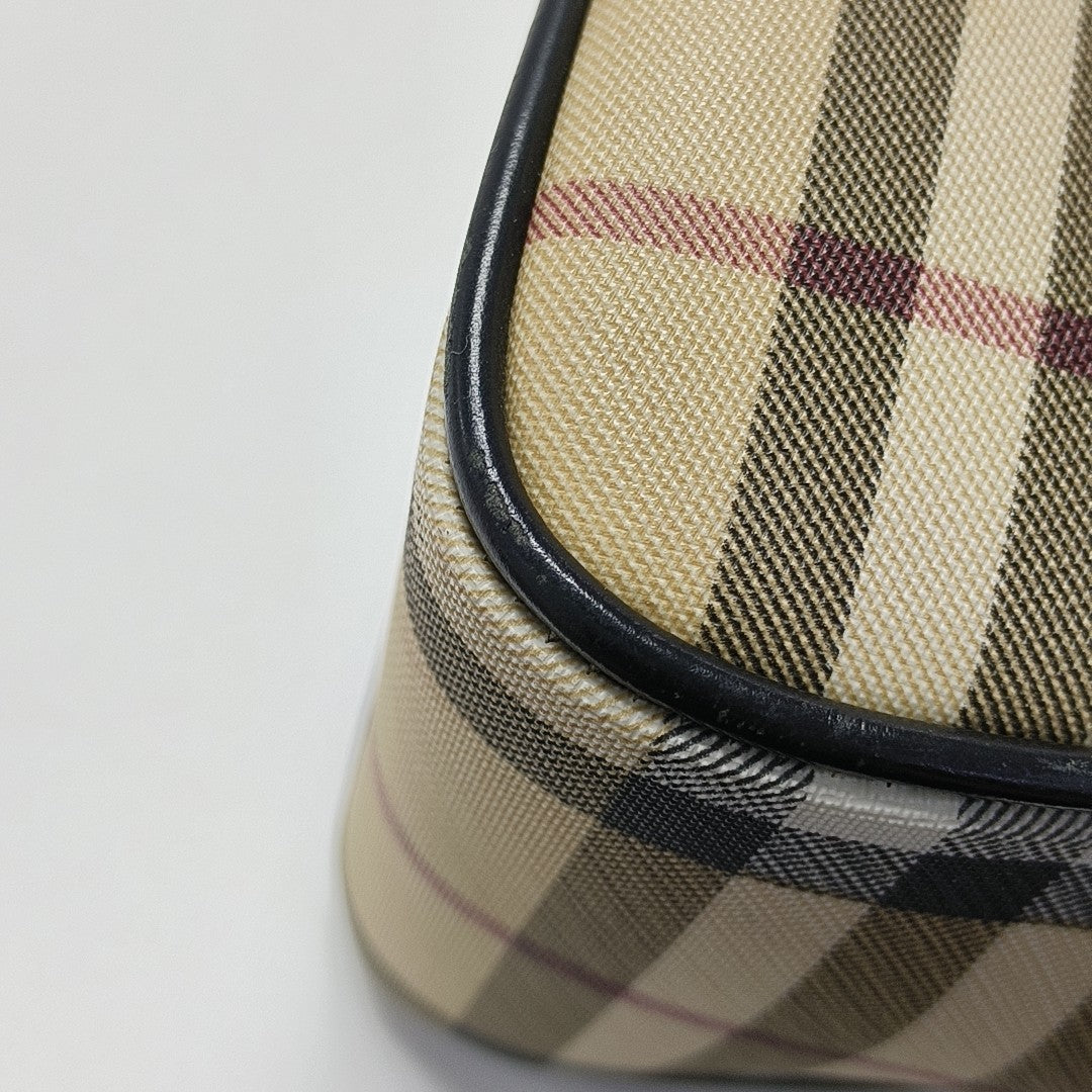 Coated Canvas Top Handle Bag Beige