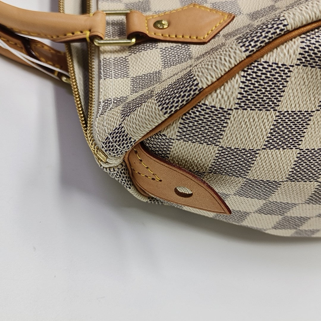 SPEEDY 30 Damier Azur Coated Canvas White
