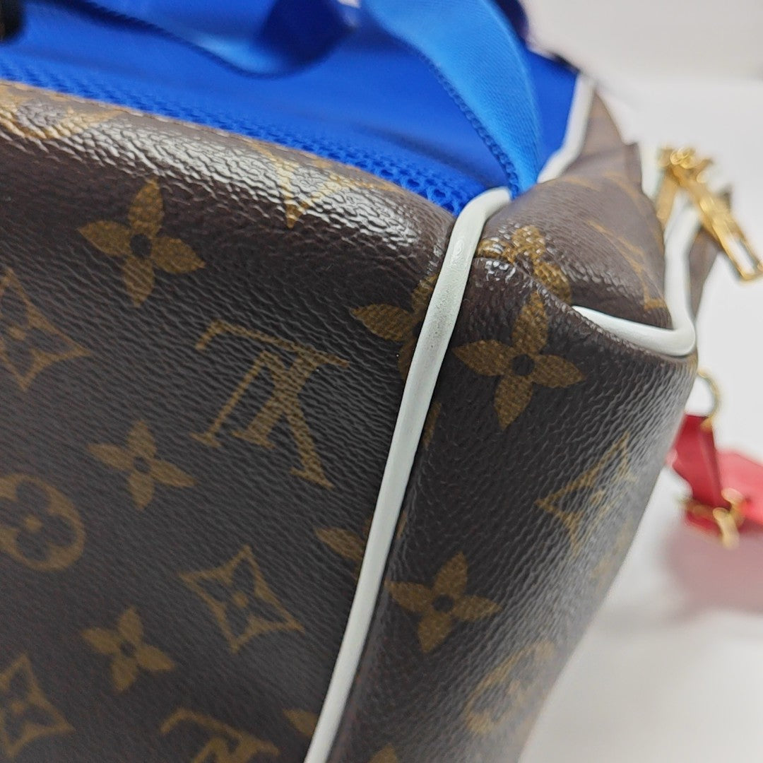 Monogram Coated Canvas Backpack Brown