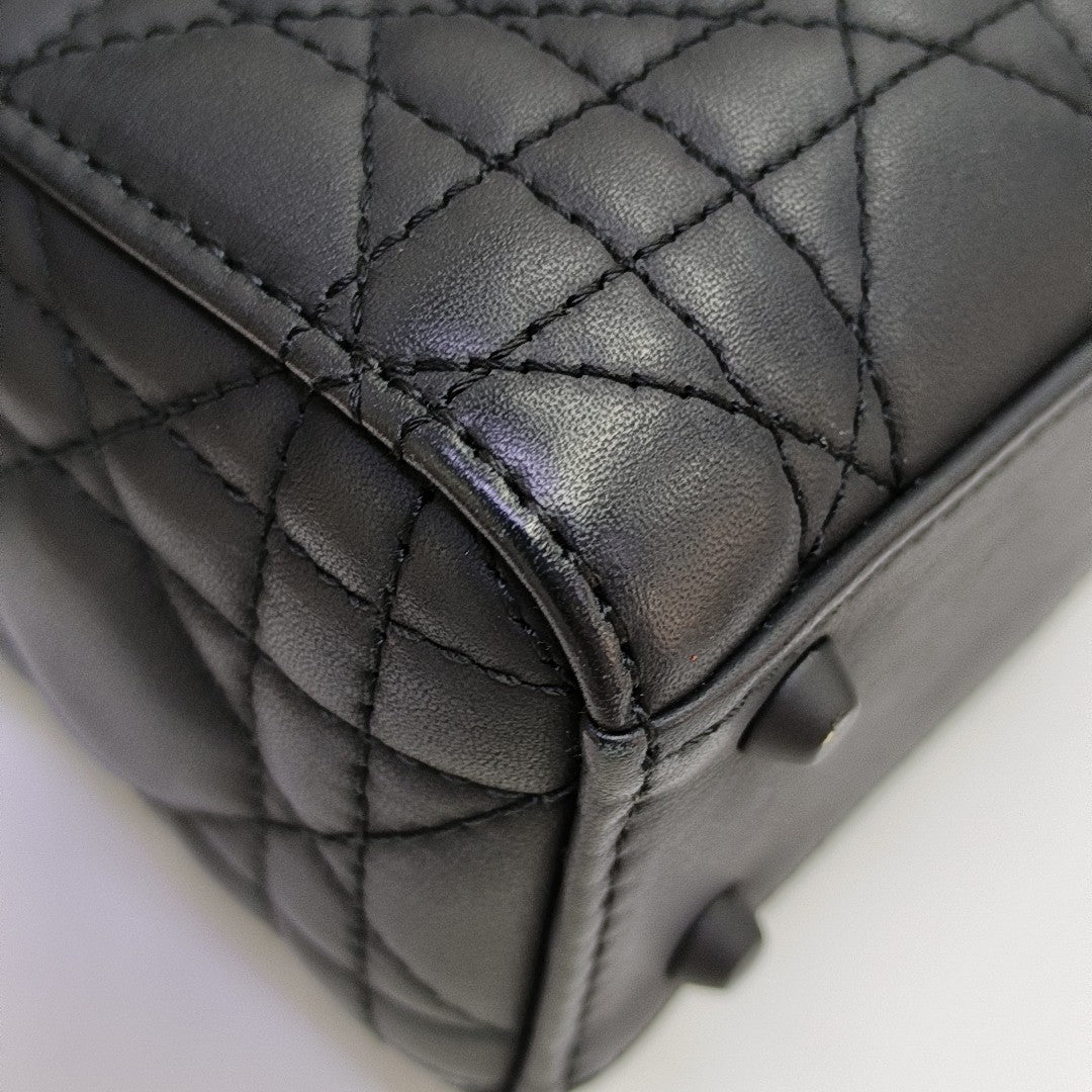 Lady Dior Mini Cannage Calfskin Black