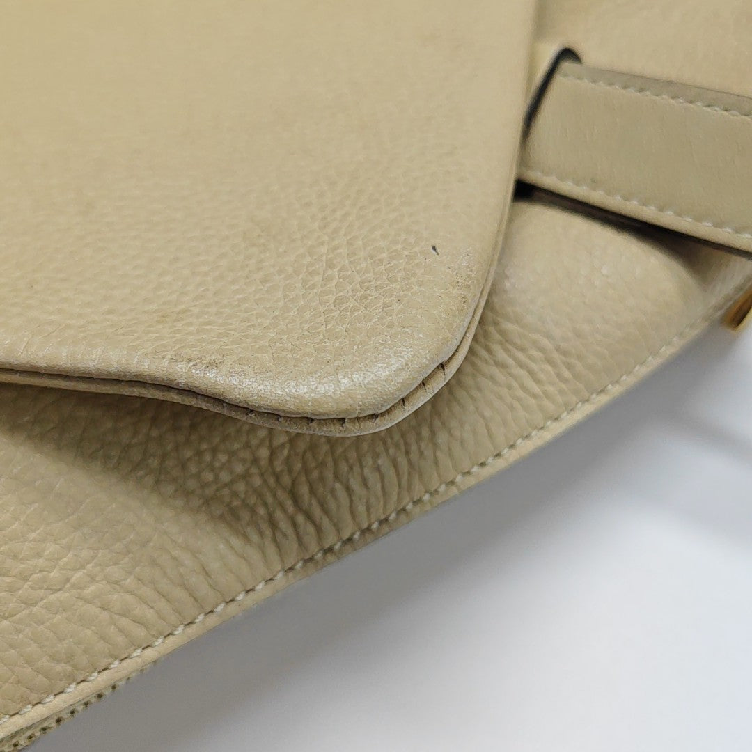 Calfskin Shoulder Bag Beige