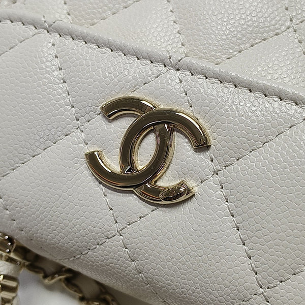 Quilted Grained Calfskin White