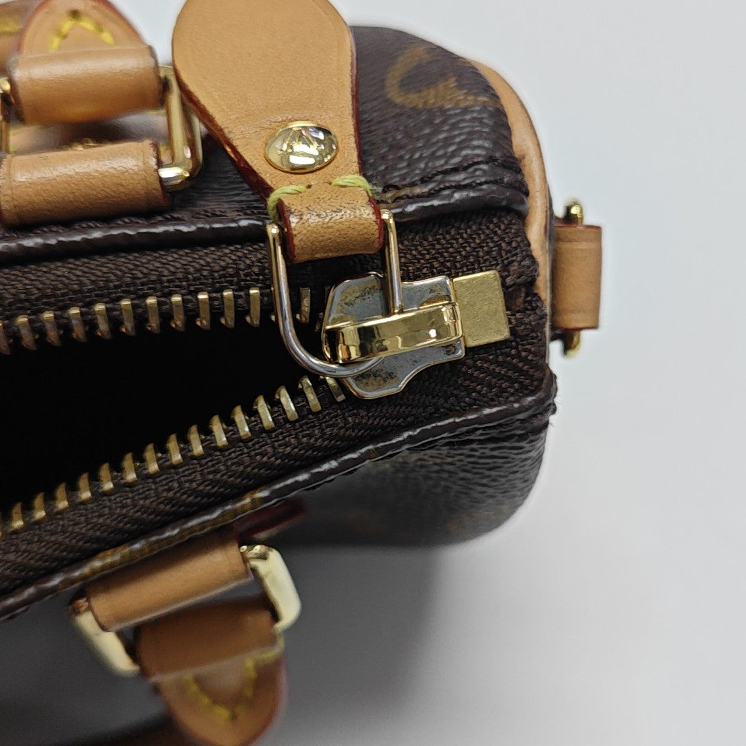 SPEEDY Nano Monogram Coated Canvas Brown