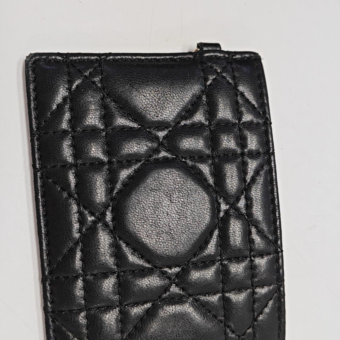 Lady Dior Quilted Lambskin Black Card Holder