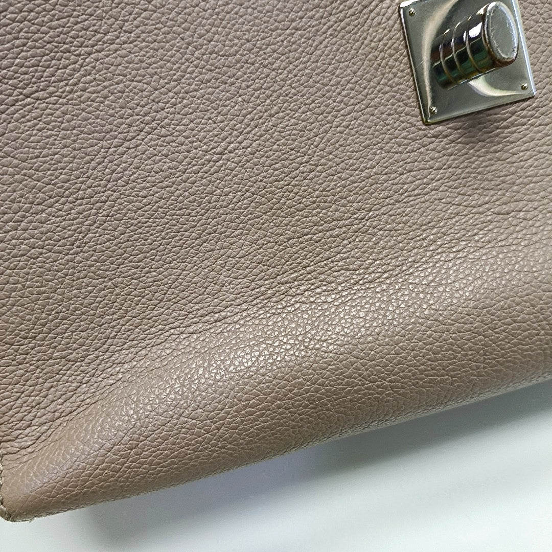 Authenticated pre-owned  LOCKME Calfskin Gray - Shoulder Bag at Looply