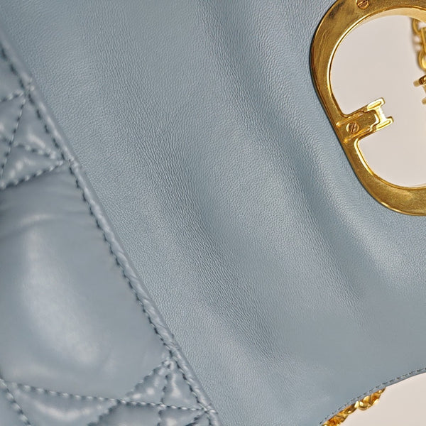 Dior Caro Small Quilted Calfskin Blue