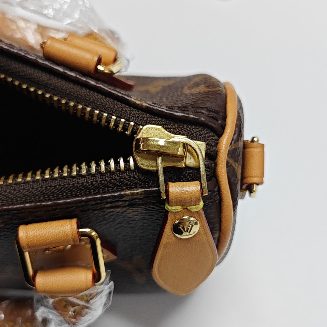 SPEEDY Nano Monogram Coated Canvas Brown