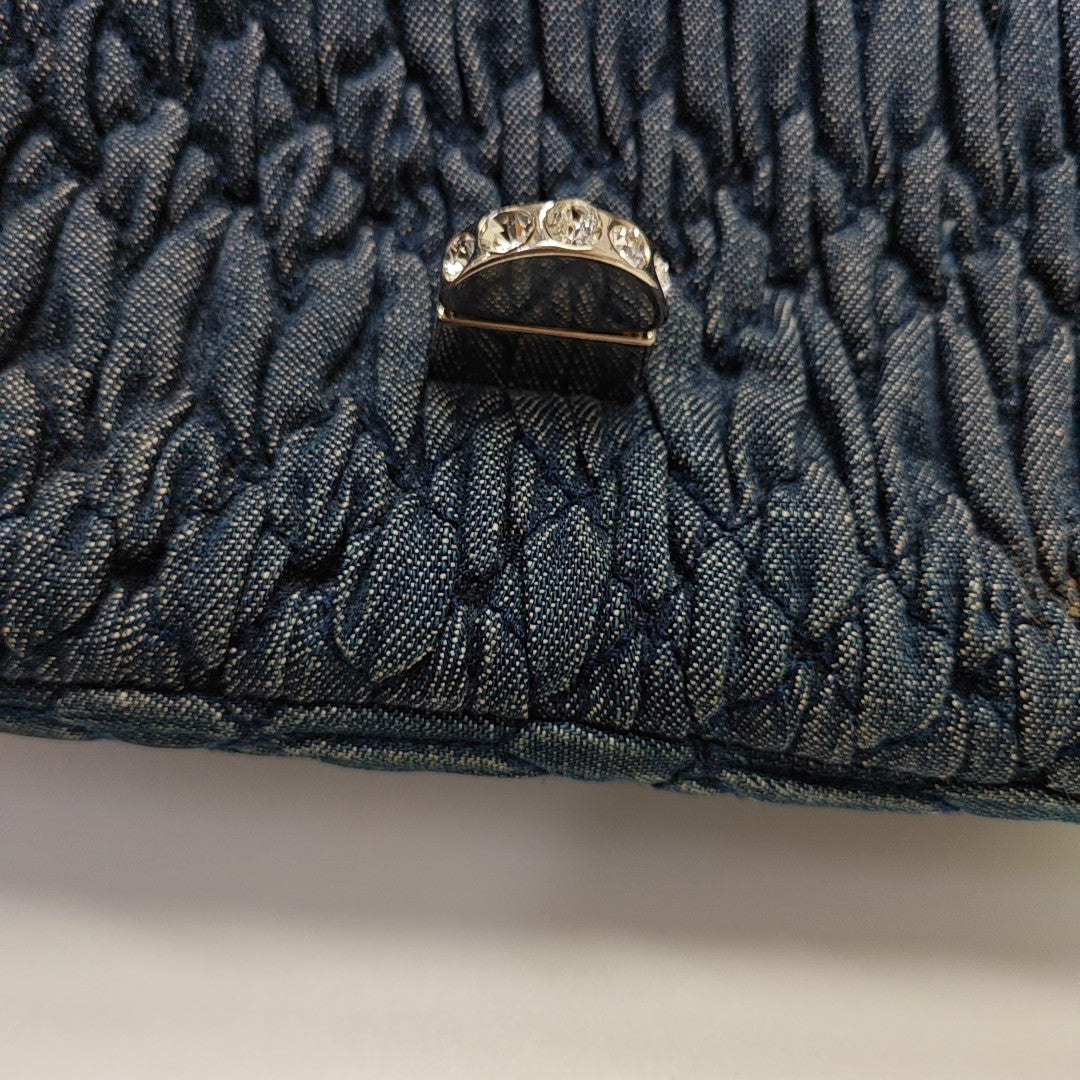 Crystal Quilted Denim Blue