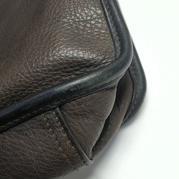 Calfskin Top Handle Bag Brown