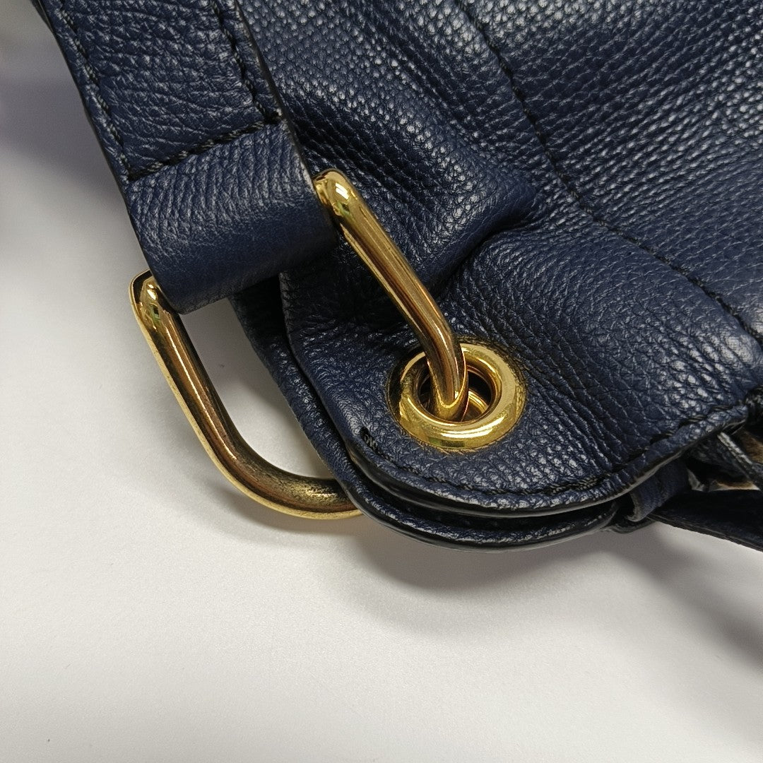 Calfskin Shoulder Bag Blue