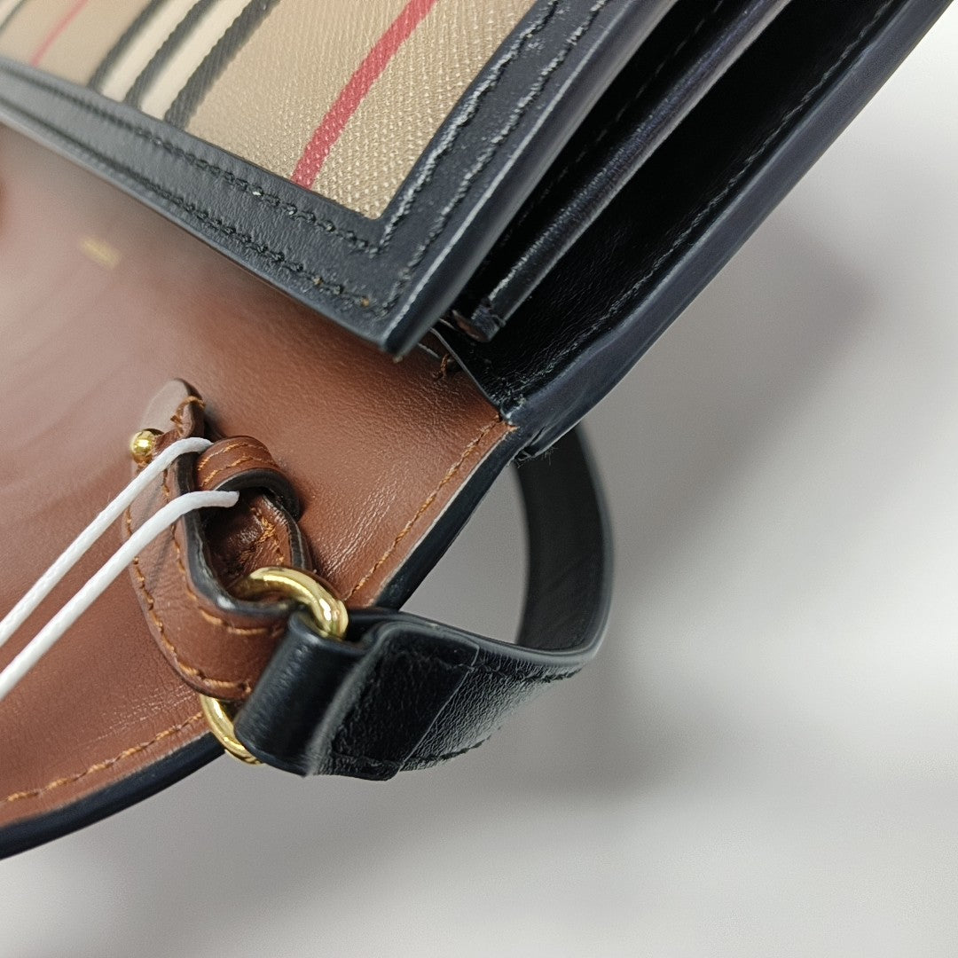 Coated Canvas Shoulder Bag Brown