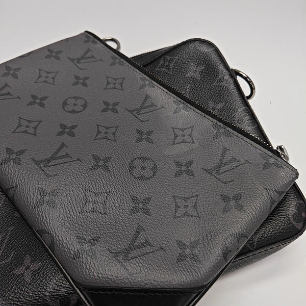 TRIO Monogram Coated Canvas Gray