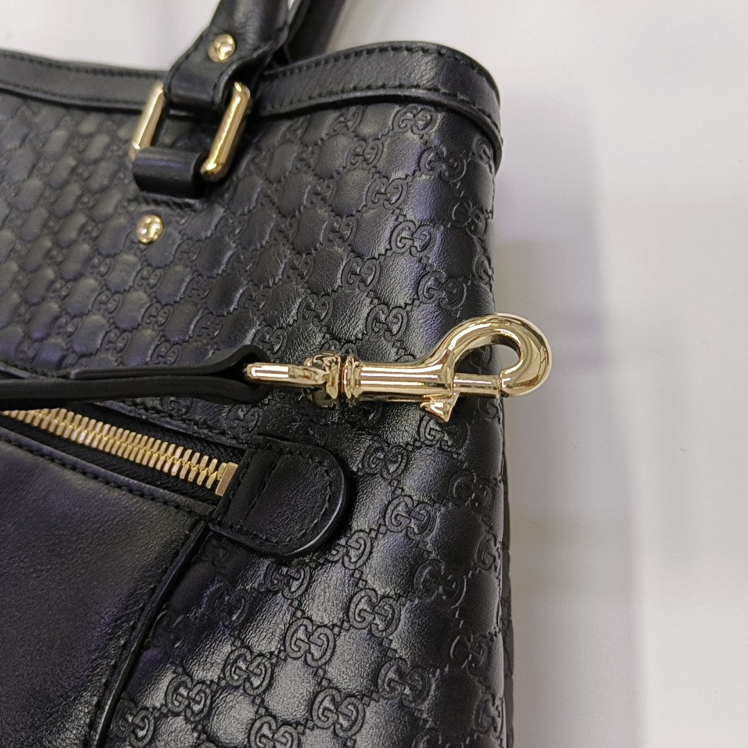 Monogram Calfskin Tote Bag Black