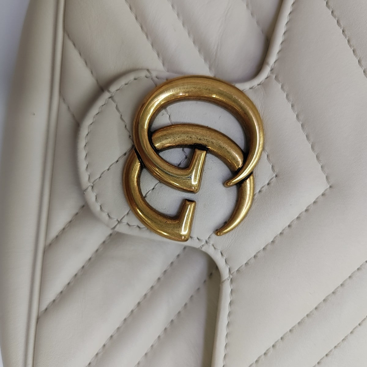 GG Marmont Mini Quilted Calfskin White