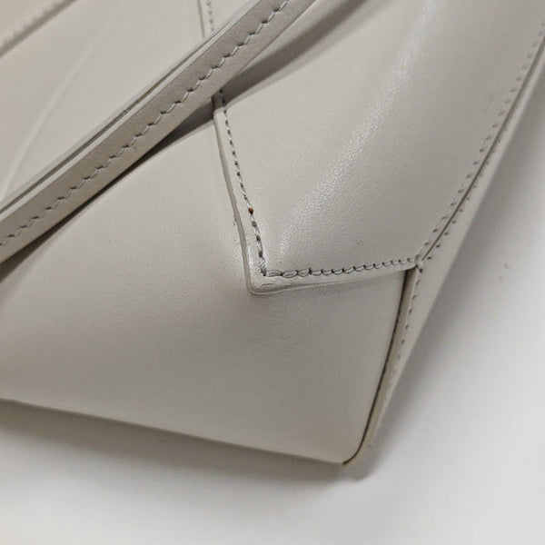 Puzzle Fold Mini Quilted Calfskin White