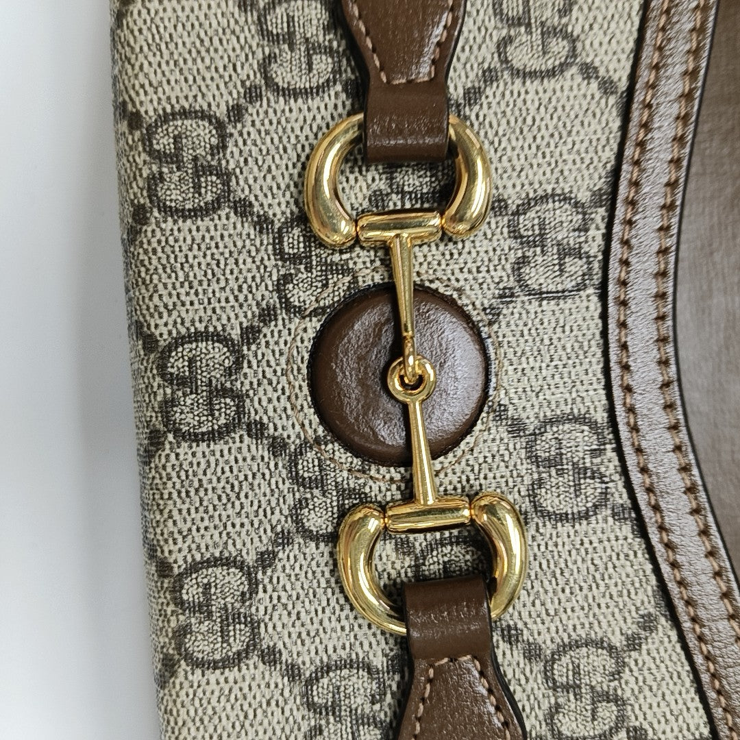 Horsebit 1955 Mini Monogram Coated Canvas Beige