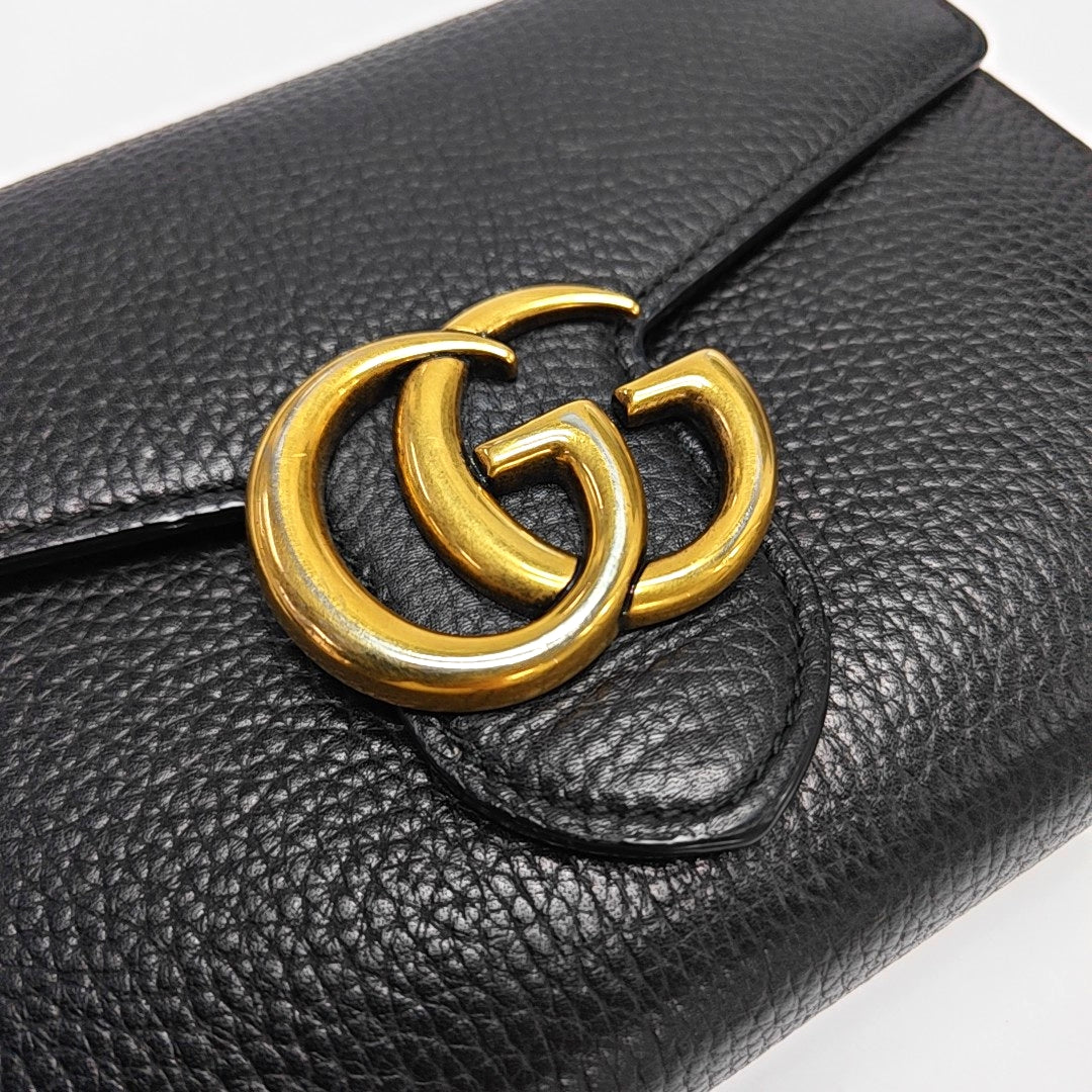 Authenticated pre-owned  GG Marmont Mini Calfskin Black - Shoulder Bag at Looply