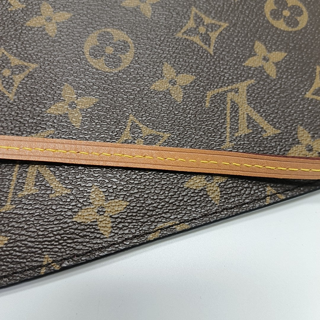 NEVERFULL MM Monogram Coated Canvas Brown