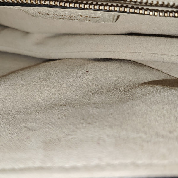 Saddle Medium Calfskin White