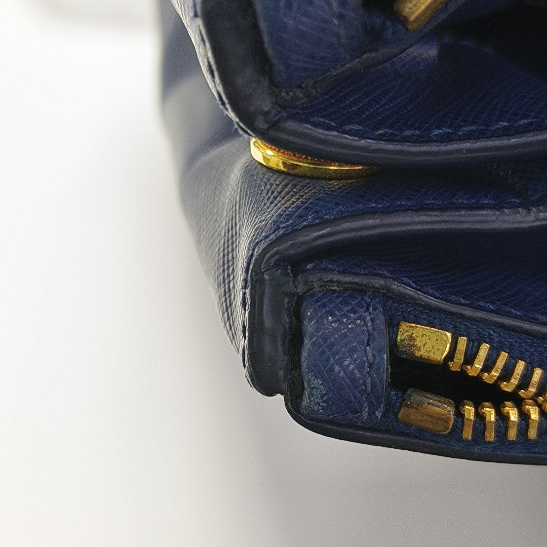 Galleria Large Saffiano Calfskin Blue