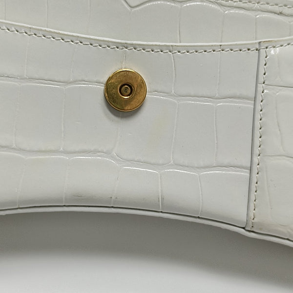Hourglass Wallet On Chain Mini Calfskin White