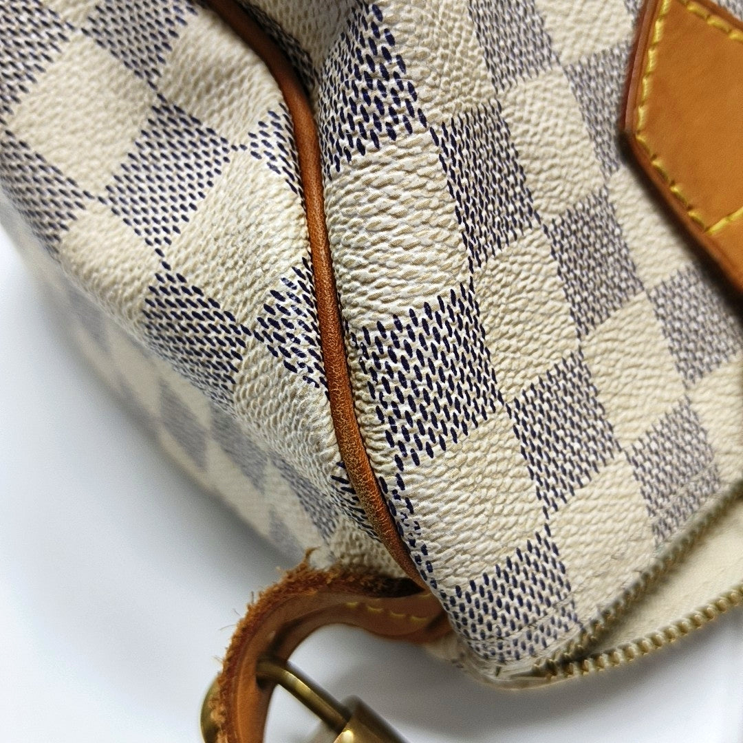SPEEDY 25 Damier Azur Coated Canvas White
