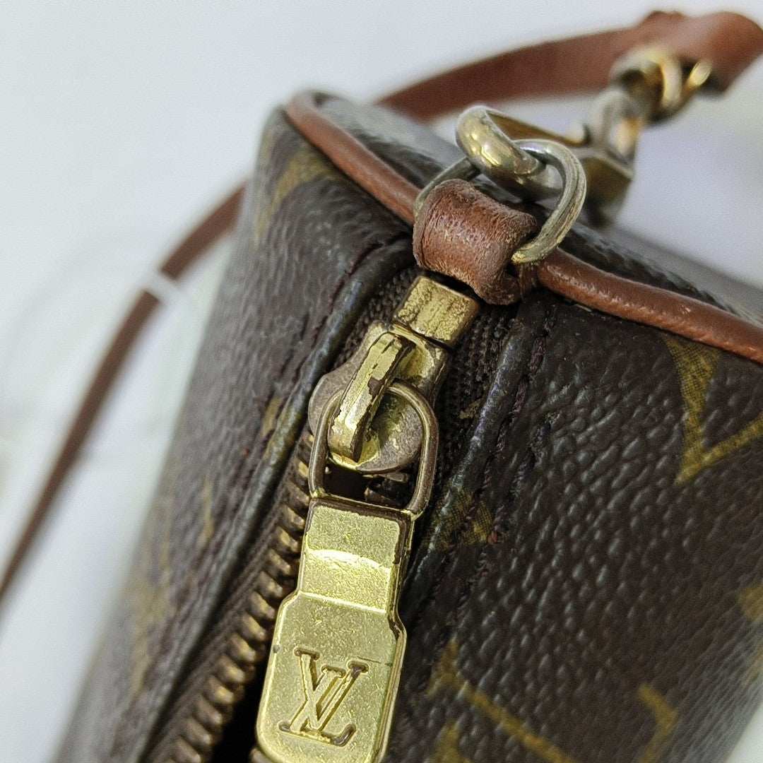 PAPILLON Mini Monogram Coated Canvas Brown