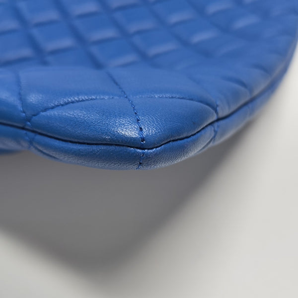Quilted Lambskin Clutch Large Blue
