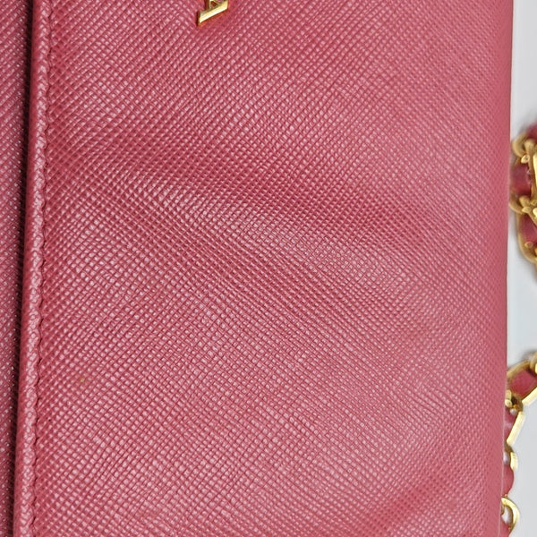 Saffiano Calfskin Shoulder Bag Pink