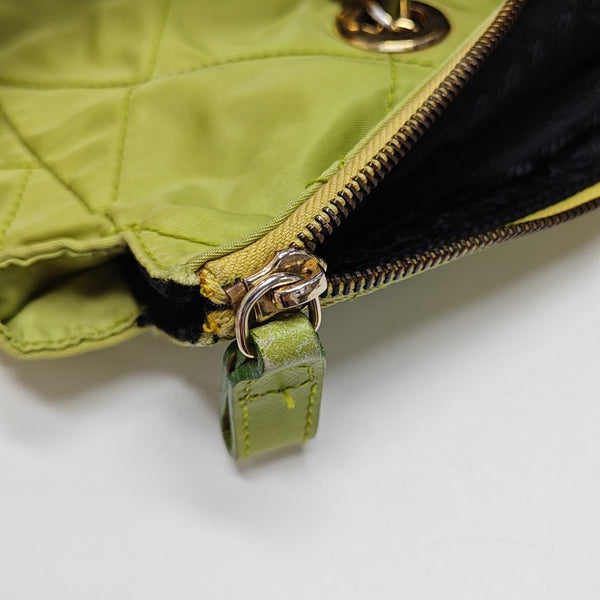 Quilted Nylon Tote Bag Green