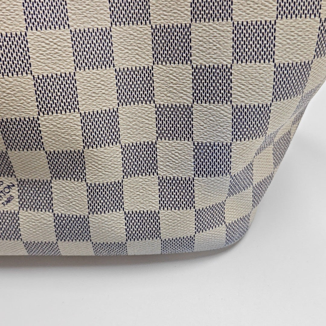 SALEYA PM Damier Azur Coated Canvas White