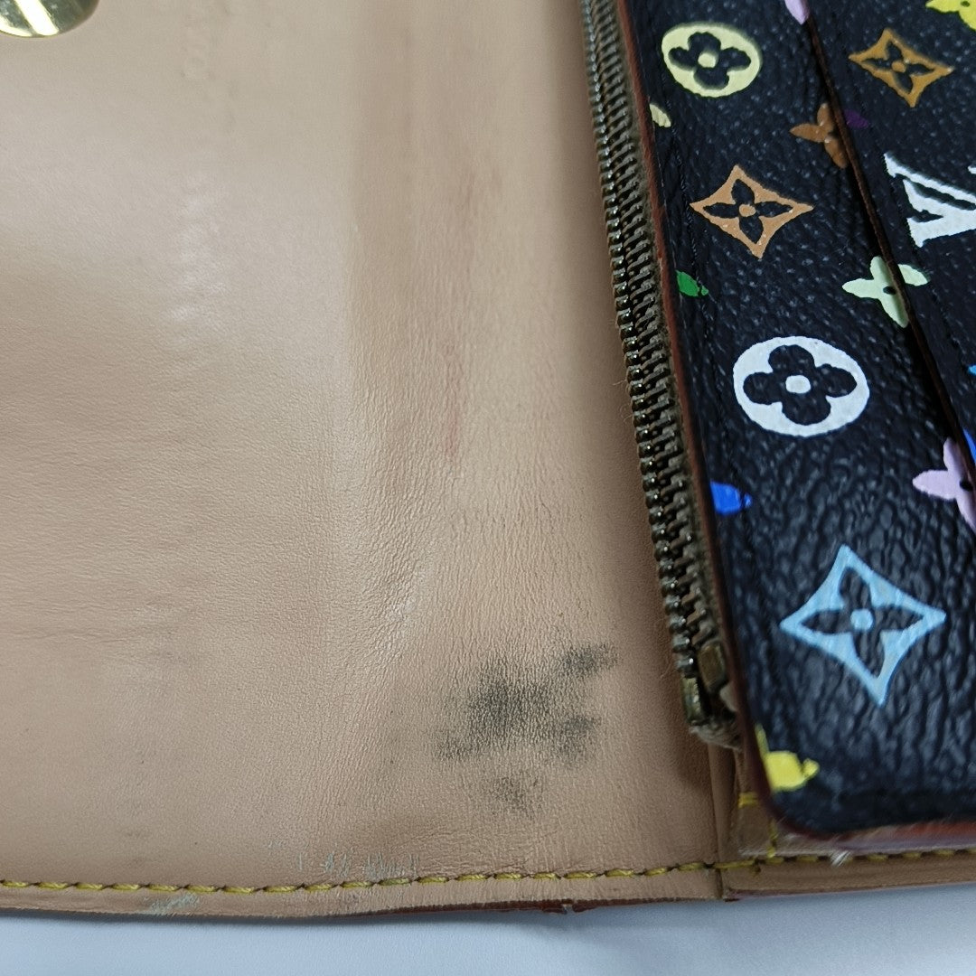 LV × TM PORTE MONNAIE Monogram Coated Canvas Black Wallet